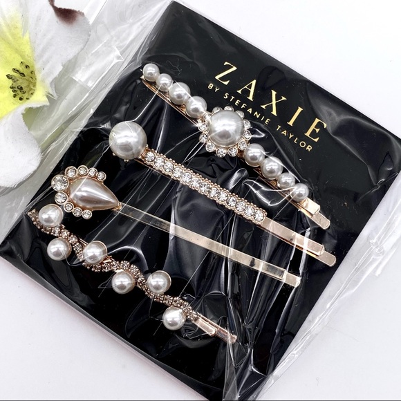 NWT Zaxie Girls Like Pearls Hairpins - Set of 4 - Picture 3 of 9